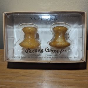 Sephora Collection Feeling Groovy Yellow Jade eye massager set brand new